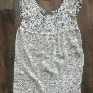 White Lace Crochet Swim Cover Up
